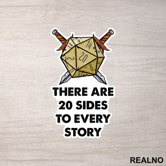 20 Sides To Every Story - D&D - Dungeons And Dragons - Nalepnica