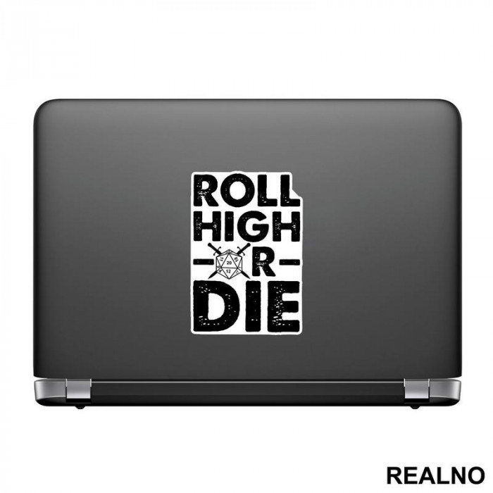 Roll High Or Die - 20 - D&D - Dungeons And Dragons - Nalepnica