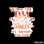 When The DM Smiles It's Already Too Late - Fire - D&D - Dungeons And Dragons - Nalepnica