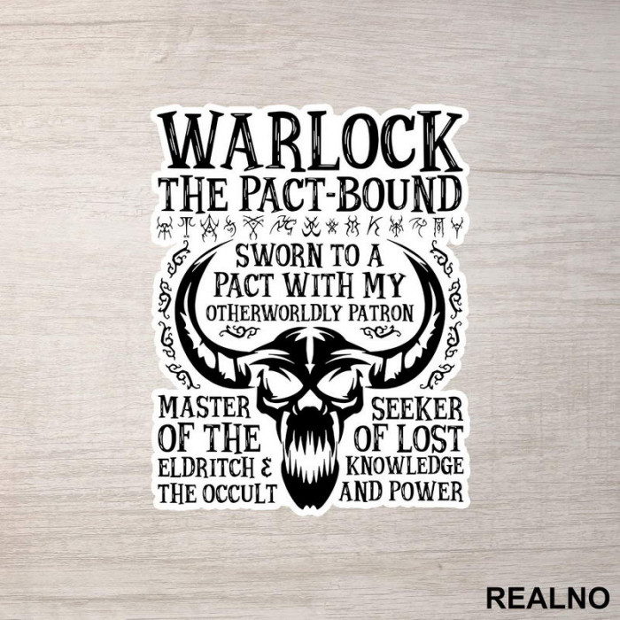 Warlock - The Pact-Bound - D&D - Dungeons And Dragons - Nalepnica