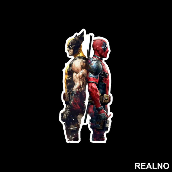 Backs Turned - Wolverine - Deadpool - Nalepnica