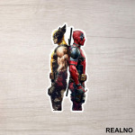 Backs Turned - Wolverine - Deadpool - Nalepnica