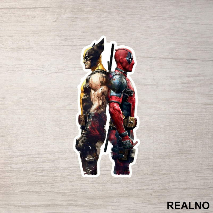 Backs Turned - Wolverine - Deadpool - Nalepnica