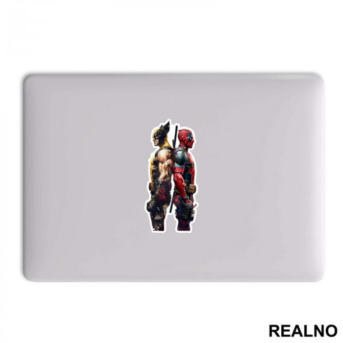 Backs Turned - Wolverine - Deadpool - Nalepnica