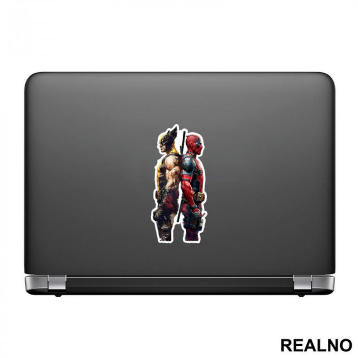 Backs Turned - Wolverine - Deadpool - Nalepnica