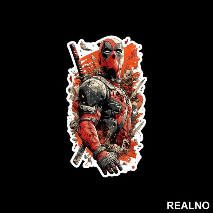 Splashing Pieces - Deadpool - Nalepnica