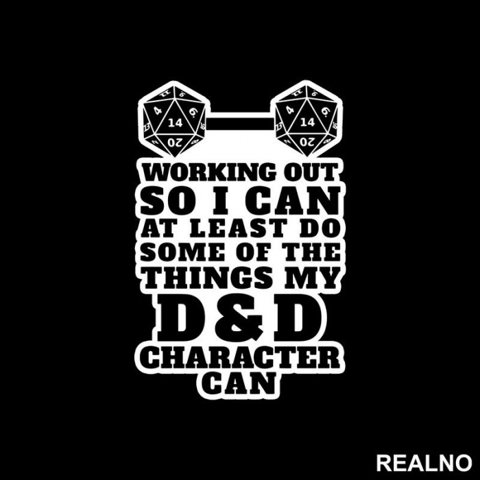 Working Out - D&D - Dungeons And Dragons - Nalepnica