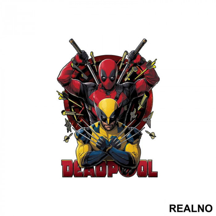 Shuriken - Wolverine - Deadpool - Nalepnica