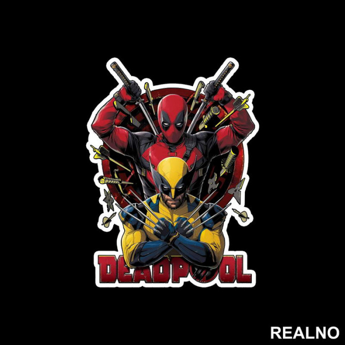 Shuriken - Wolverine - Deadpool - Nalepnica