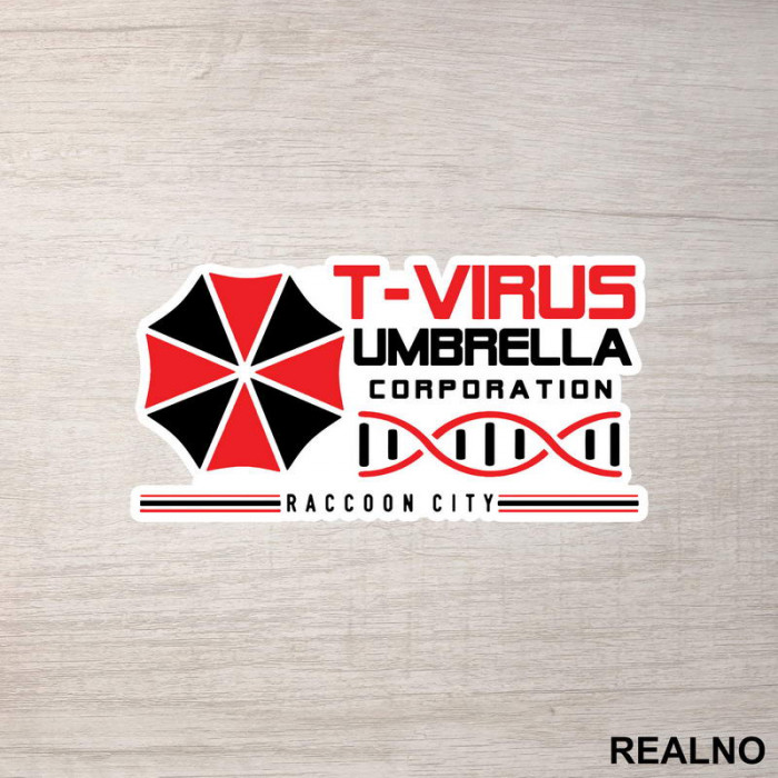 T - Virus - Umbrella Corporation - Resident Evil - Nalepnica