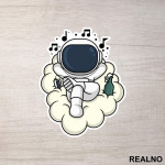 Astronaut - Muzika I Pivo - Space - Svemir - Nalepnica