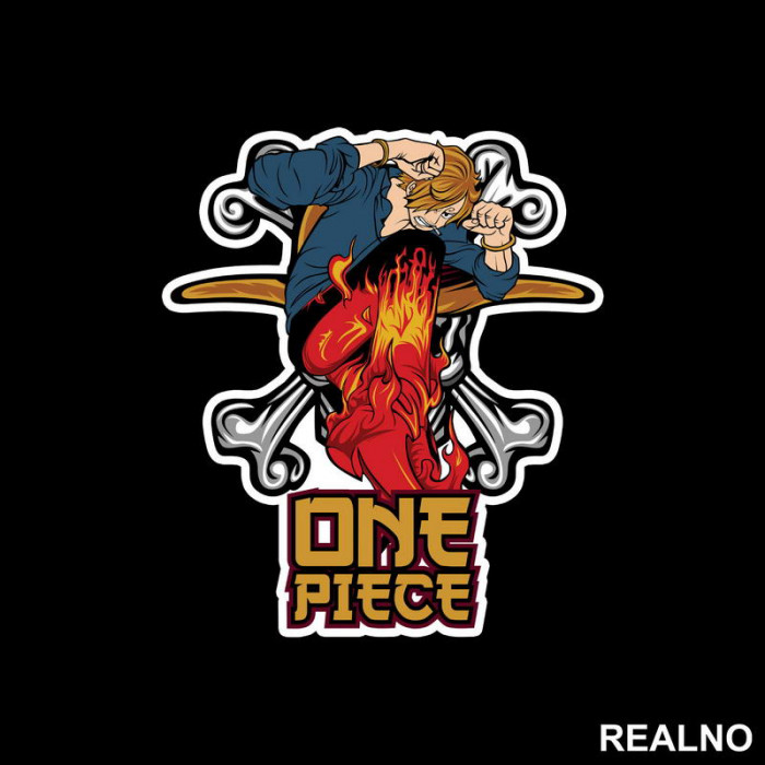 Diable Jambe - Sanji - One Piece - Nalepnica