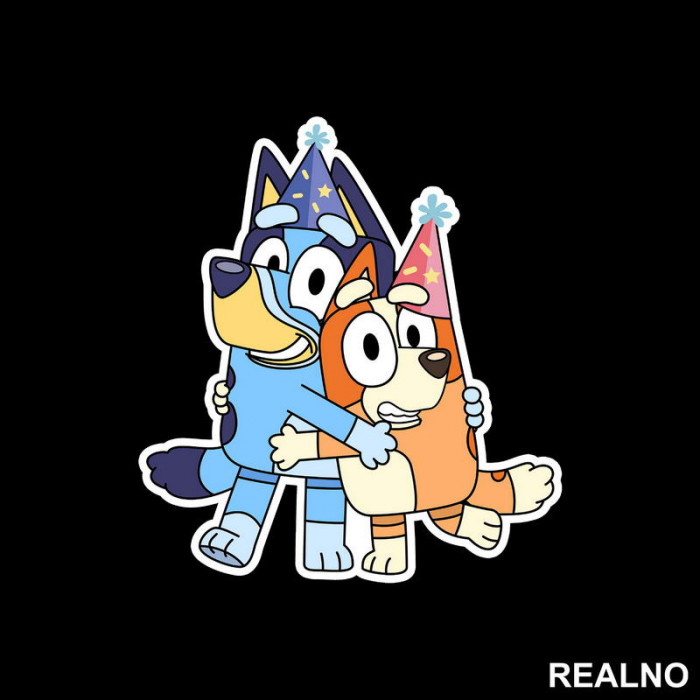 Bluey And Bingo - Zagrljaj - Crtani Filmovi - Nalepnica