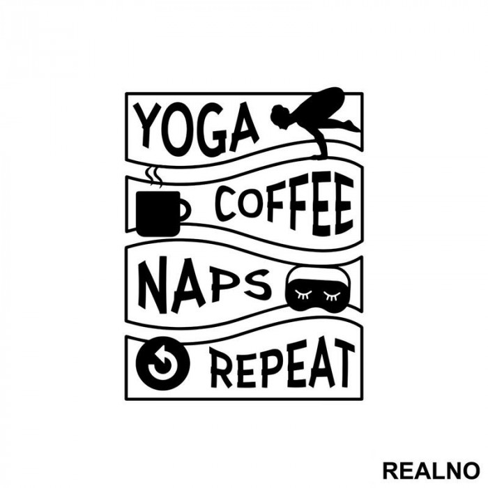 Coffee, Naps - Yoga - Nalepnica