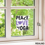 Peace, Love And - Yoga - Nalepnica