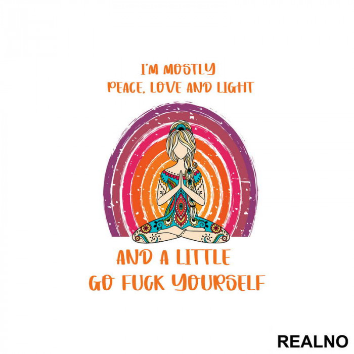 Peace, Love And Light - Yoga - Nalepnica Peace, Love And Light - Yoga - Nalepnica