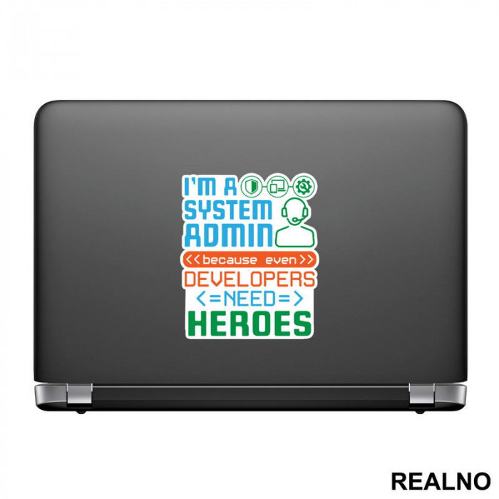 Sys Admin - Heroes - Geek - Nalepnica