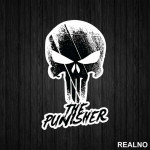 Grunge Skull Logo - Punisher - Nalepnica