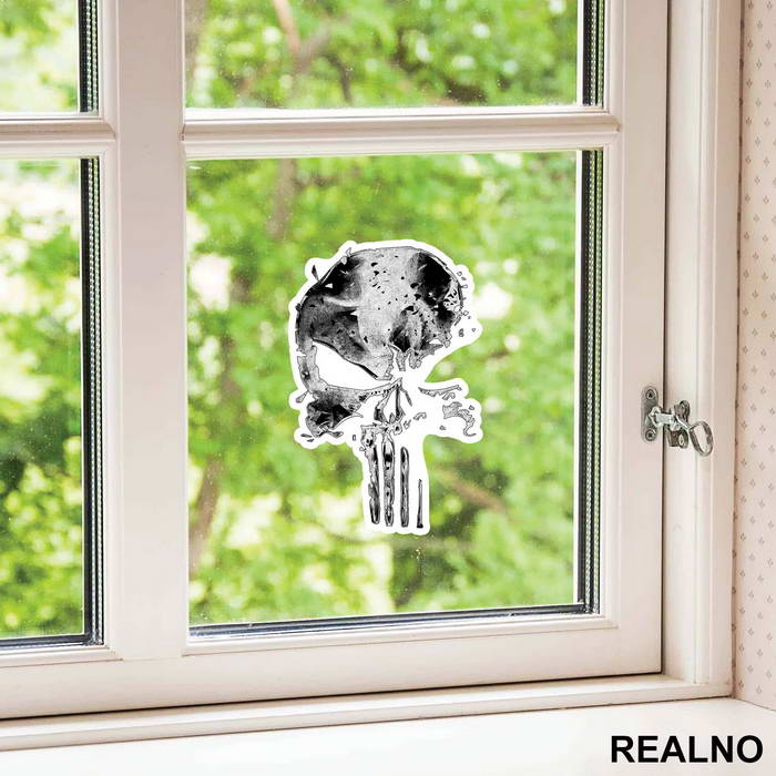 Broken Skull Logo - Punisher - Nalepnica