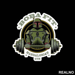Boba Fit - Gym - Mandalorian - Star Wars - Nalepnica Boba Fit - Gym - Mandalorian - Star Wars - Nalepnica