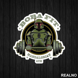 Boba Fit - Gym - Mandalorian - Star Wars - Nalepnica Boba Fit - Gym - Mandalorian - Star Wars - Nalepnica