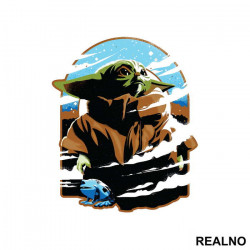 Baby Yoda Looking Up - Yoda - Mandalorian - Star Wars - Nalepnica Baby Yoda Looking Up - Yoda - Mandalorian - Star Wars - Nalepnica