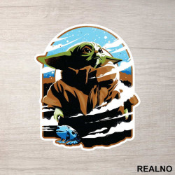 Baby Yoda Looking Up - Yoda - Mandalorian - Star Wars - Nalepnica Baby Yoda Looking Up - Yoda - Mandalorian - Star Wars - Nalepnica