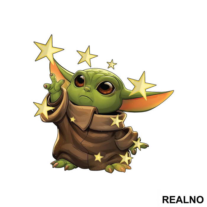 Baby Yoda Reaching For The Stars - Yoda - Mandalorian - Star Wars - Nalepnica