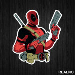 With Two Guns - Deadpool - Nalepnica