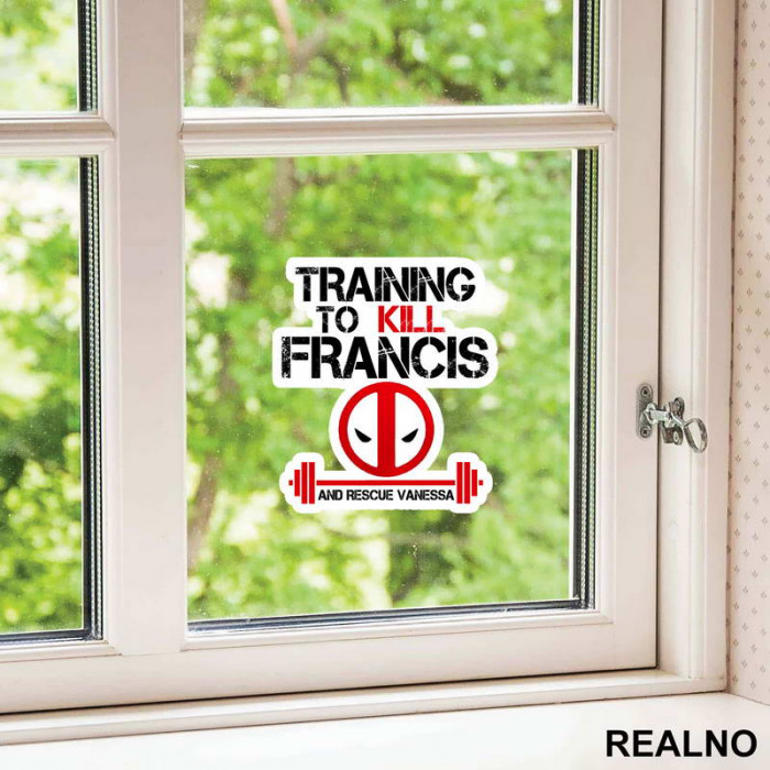 Training To Kill Francis - Trening - Deadpool - Nalepnica