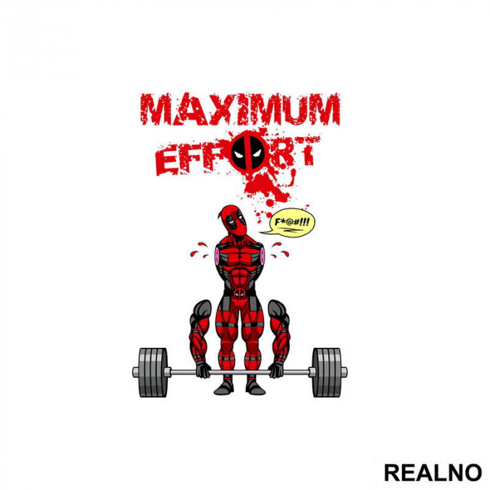 Maximum Effort Hard Pull- Trening - Deadpool - Nalepnica
