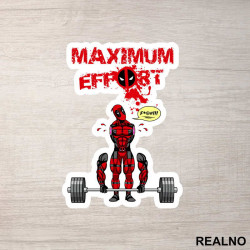 Maximum Effort Hard Pull- Trening - Deadpool - Nalepnica Maximum Effort Hard Pull- Trening - Deadpool - Nalepnica