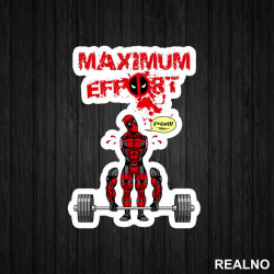 Maximum Effort Hard Pull- Trening - Deadpool - Nalepnica Maximum Effort Hard Pull- Trening - Deadpool - Nalepnica