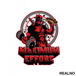 Maximum Effort - Chimichangas and Dumbbell - Trening - Deadpool - Nalepnica Maximum Effort - Chimichangas and Dumbbell - Trening - Deadpool - Nalepnica