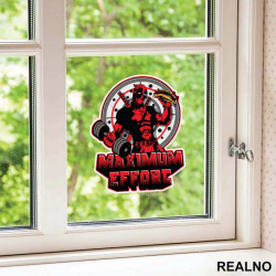 Maximum Effort - Chimichangas and Dumbbell - Trening - Deadpool - Nalepnica Maximum Effort - Chimichangas and Dumbbell - Trening - Deadpool - Nalepnica