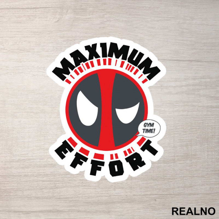 Maximum Effort Gym Time! - Trening - Deadpool - Nalepnica