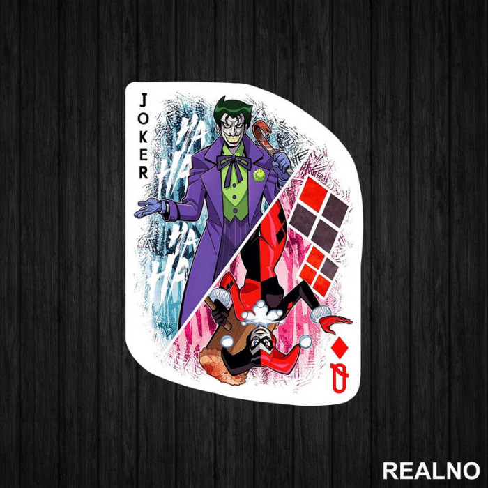 Joker and Quinn Card - Suicide Squad - Nalepnica