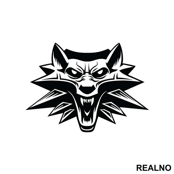 Wolf Head Logo - The Witcher - Nalepnica