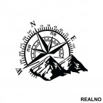 Compass In The Mountains - Planinarenje - Kampovanje - Priroda - Nature - Nalepnica