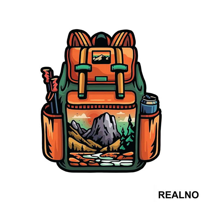 Nature Backpack - Planinarenje - Kampovanje - Priroda - Nalepnica