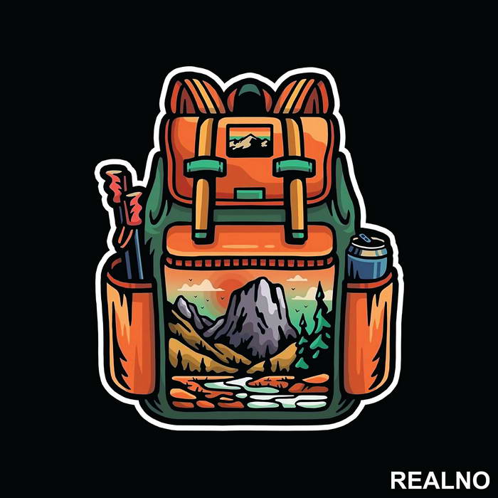 Nature Backpack - Planinarenje - Kampovanje - Priroda - Nalepnica