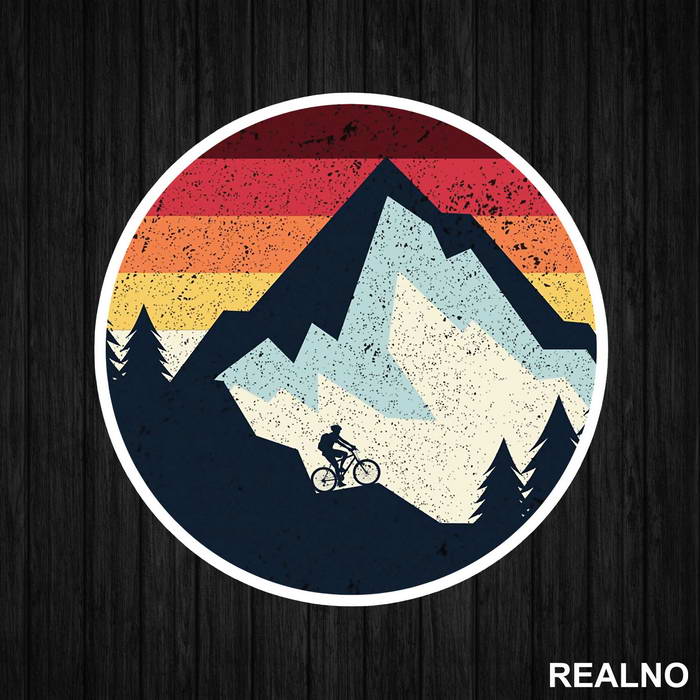 Riding A Bike In The Mountains - Planinarenje - Kampovanje - Priroda - Nature - Nalepnica