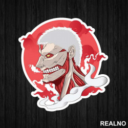Armored Titan Red Smoke - Attack On Titan - Nalepnica Armored Titan Red Smoke - Attack On Titan - Nalepnica