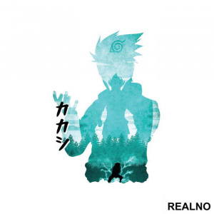 Kakashi - Light Blue Silhouette - Naruto - Nalepnica