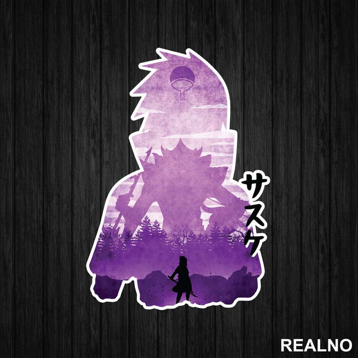 Sasuke - Purple Silhouette - Naruto - Nalepnica