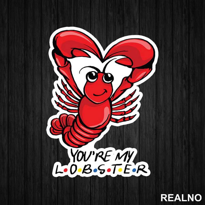 Cute Lobster Heart - Friends - Prijatelji - Nalepnica