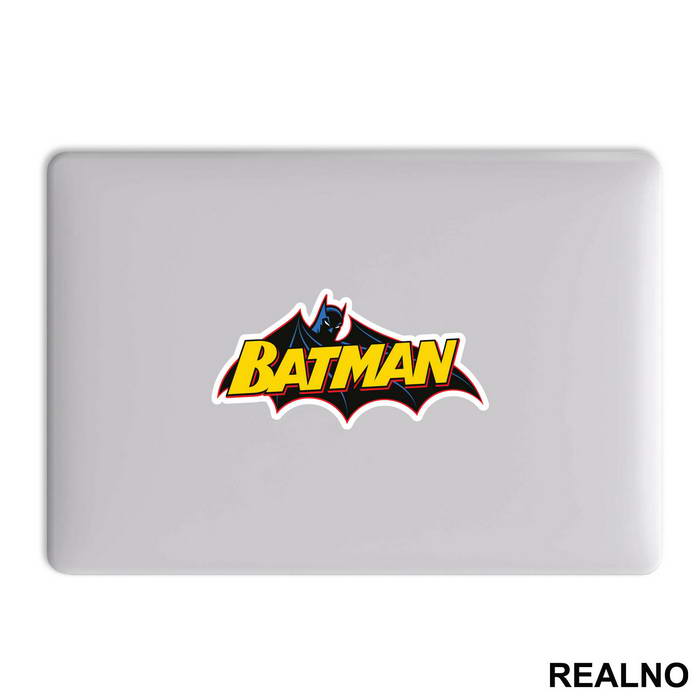 Cape And Text Logo - Batman - Nalepnica