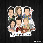 Group Caricatures Logo - Friends - Prijatelji - Nalepnica