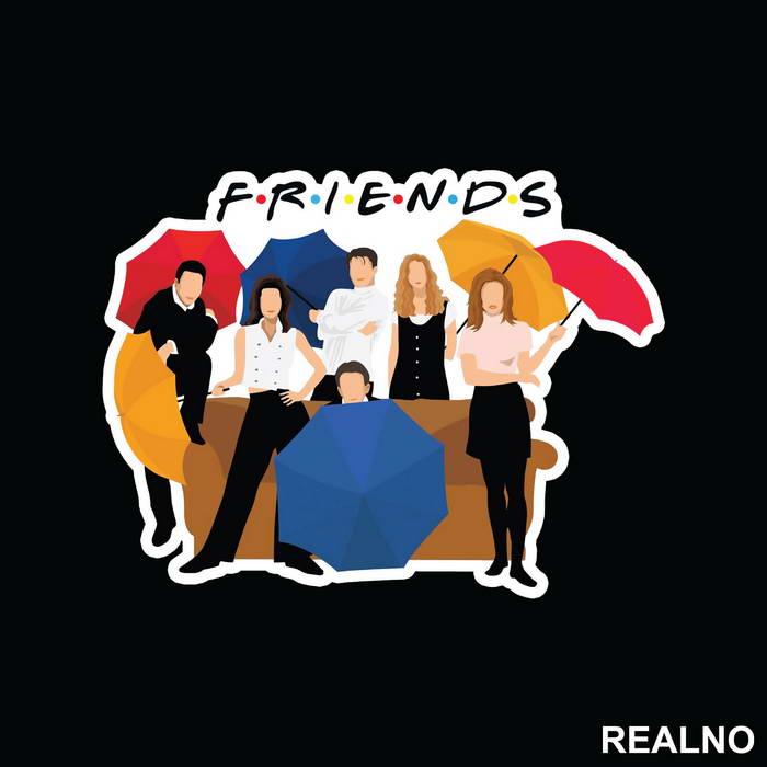 Colorful Umbrellas - Friends - Prijatelji - Nalepnica