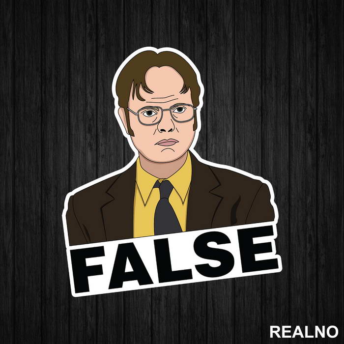 Dwight Schrute Portrait - False - The Office - Nalepnica